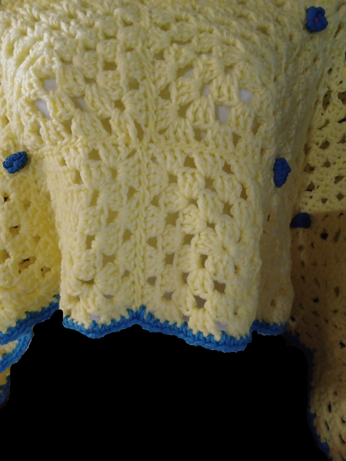 Yellow Granny Square Poncho