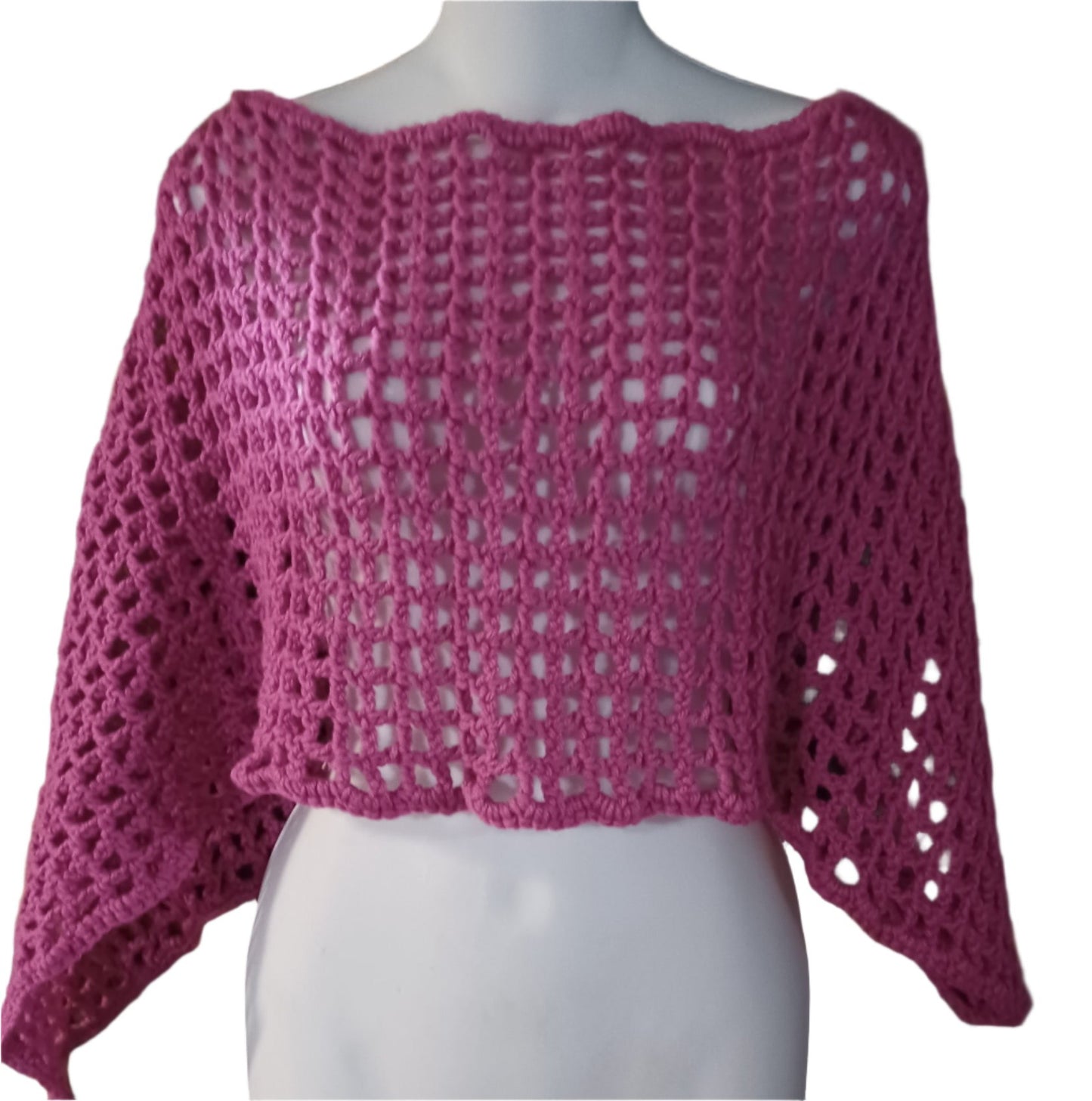 Openwork Crochet Poncho