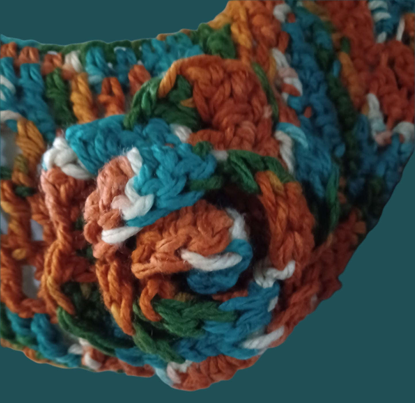 Cowl W/ Flower Accent Handmade