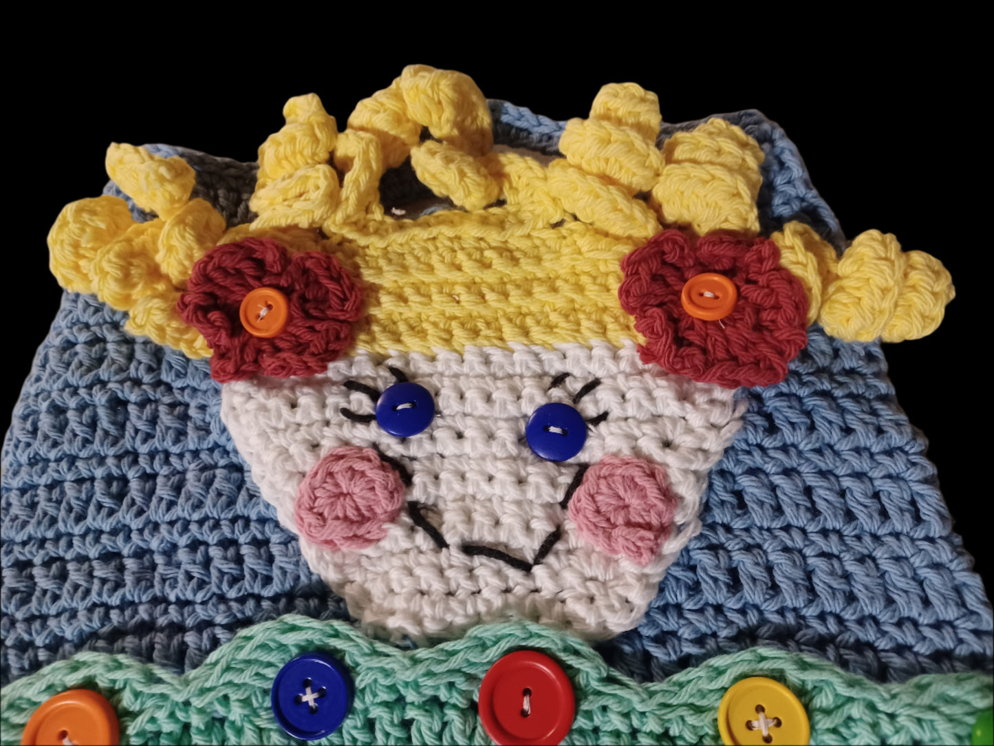 Curly Hair Doll Face Child's Purse