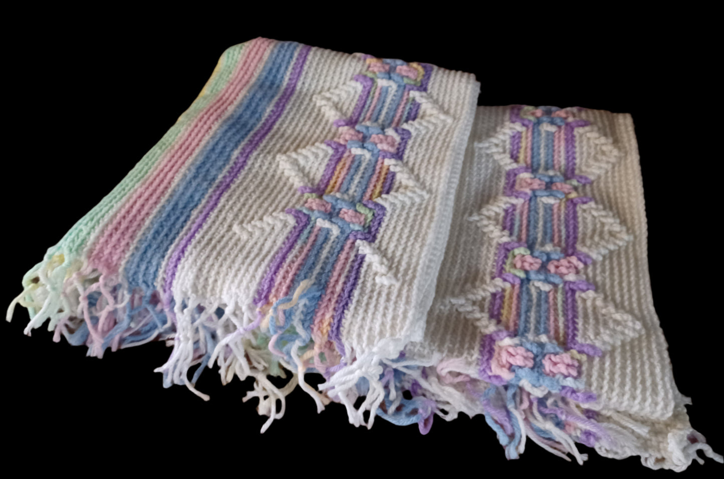 Pretty Pastels Baby Blanket Handcrafted