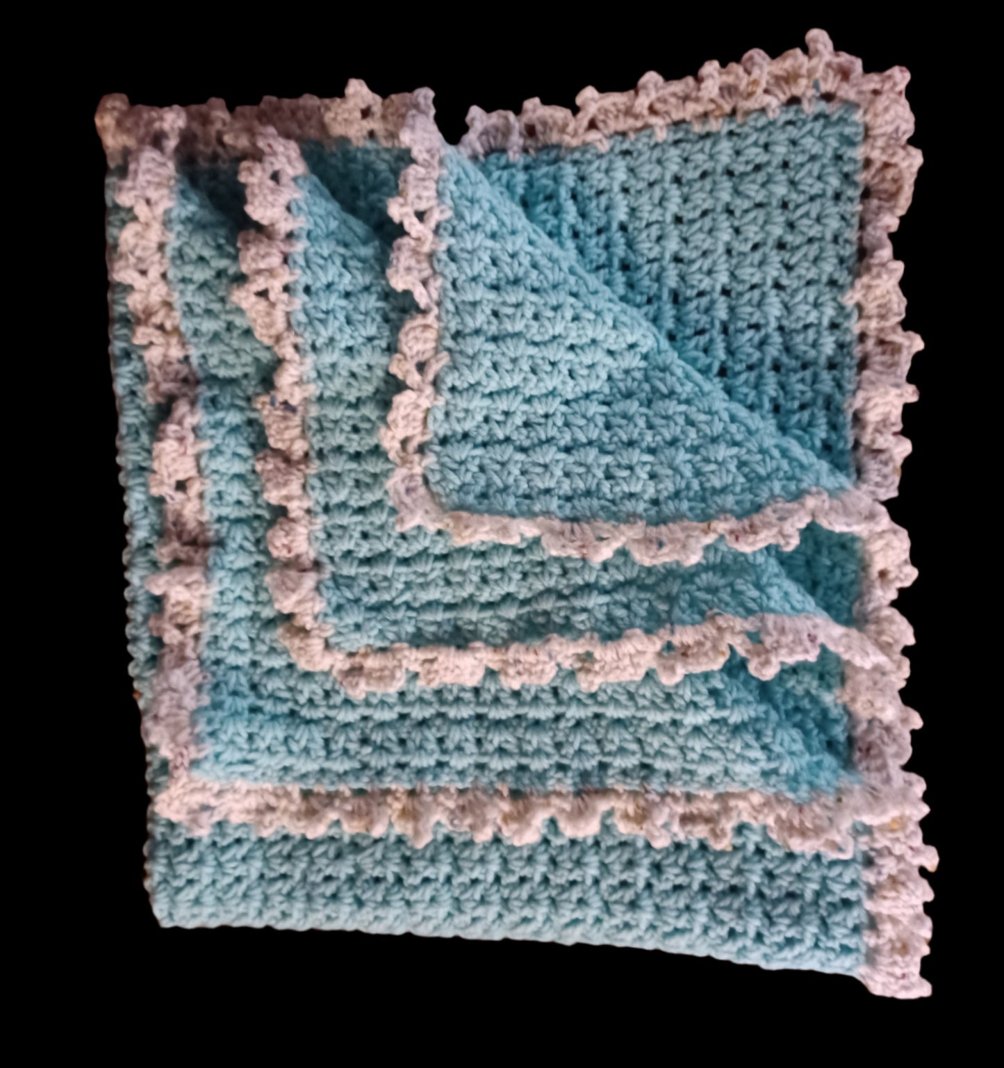Sky Blue Crocheted Baby Blanket