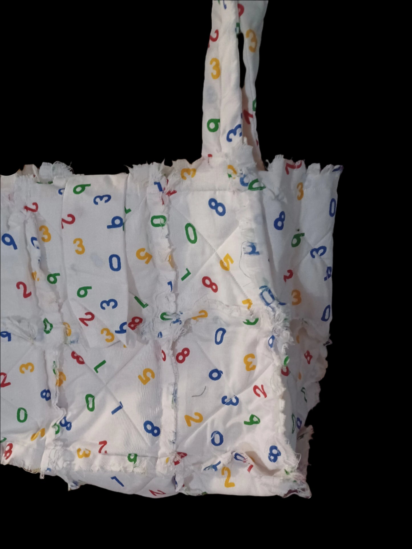 White & Numbers Rag Bag Tote