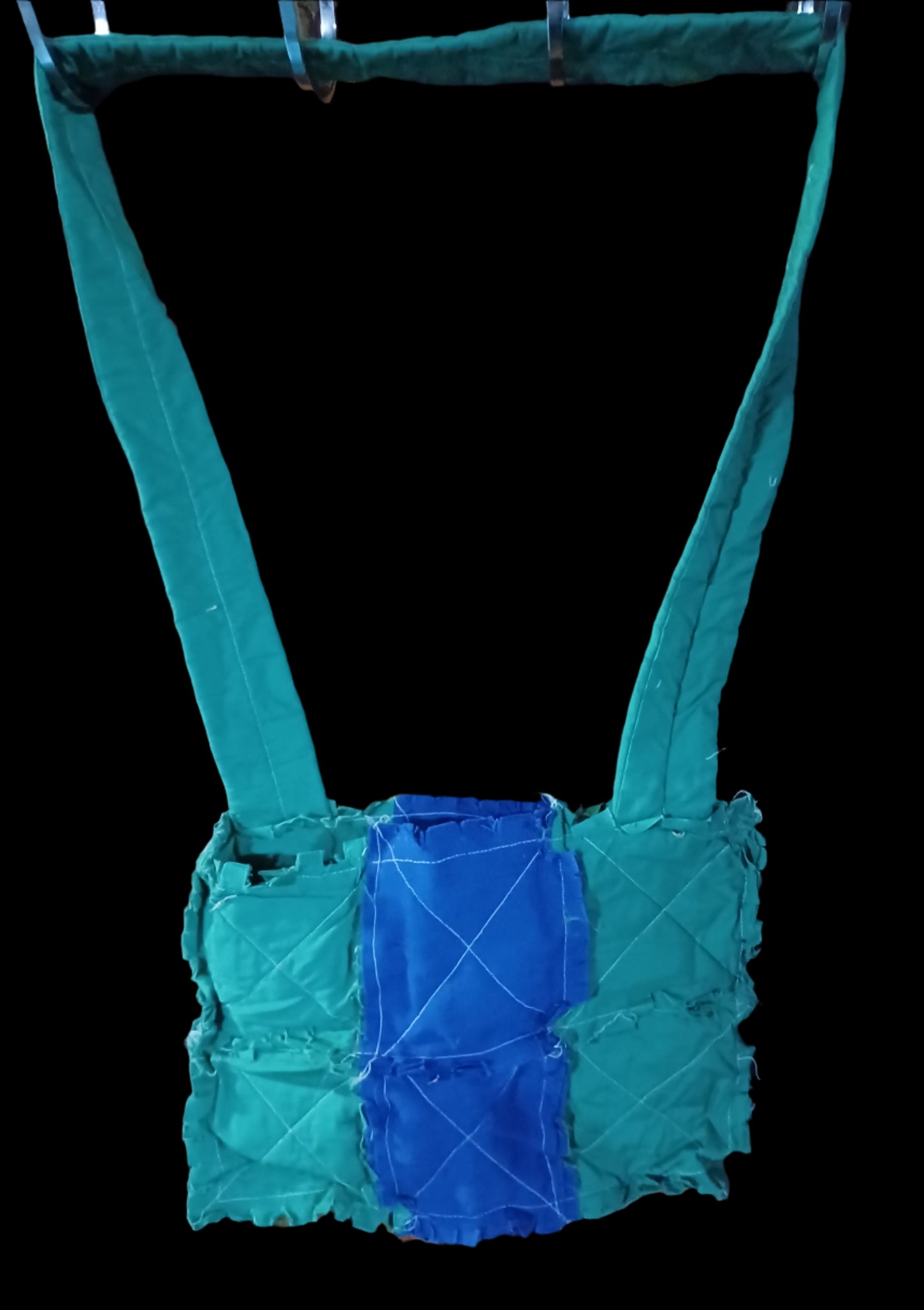 Green & Blue Crossbody Rag Bag Tote