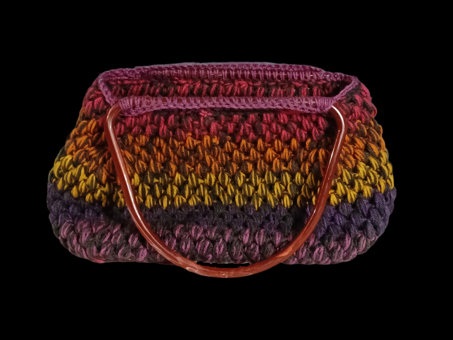 Handmade Crochet Puff Stich Bag with Vintage Handles