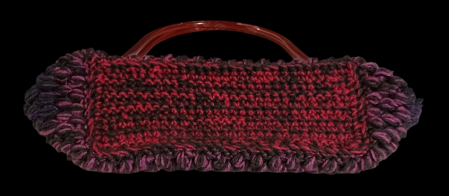 Handmade Crochet Puff Stich Bag with Vintage Handles