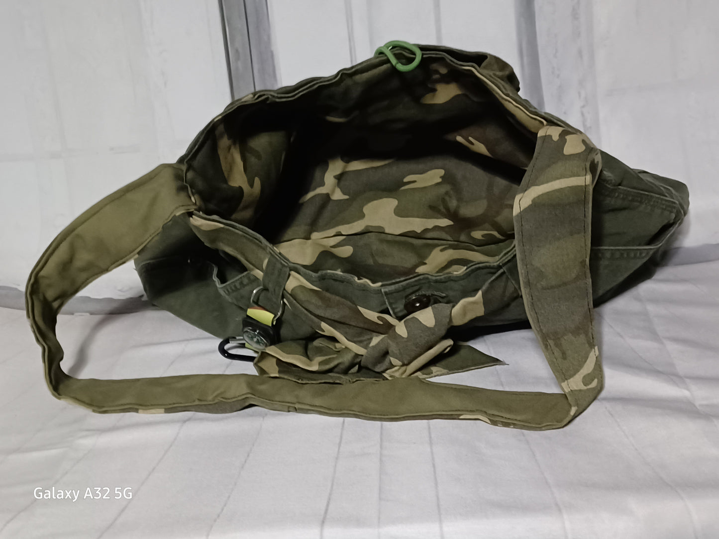 Green Camo Compass Clip Bag/Purse/Tote