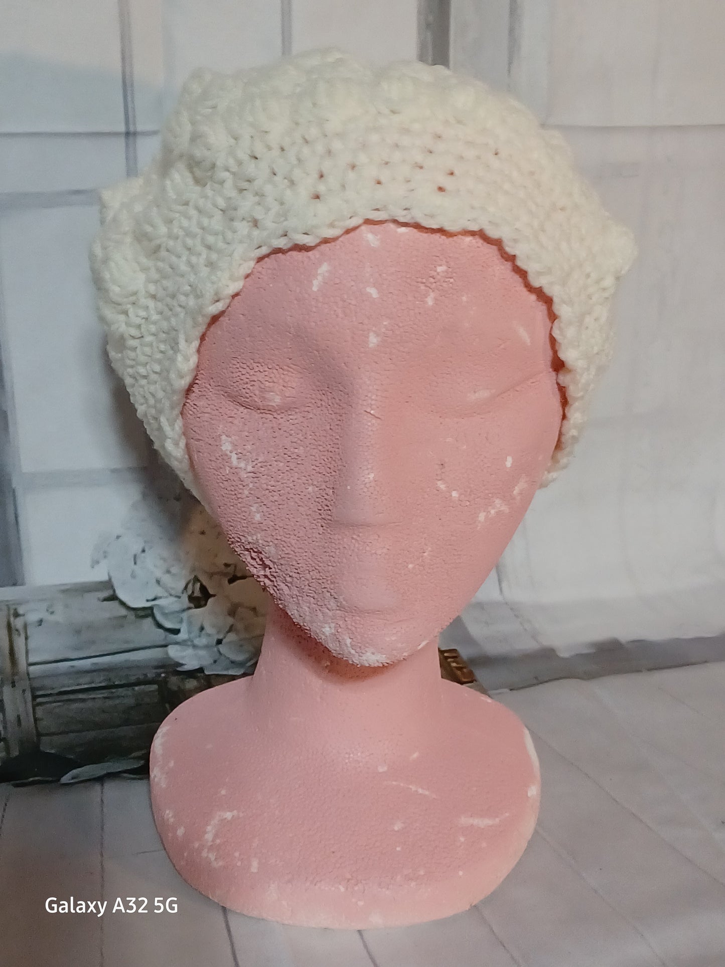 Handcrafted Crochet Winter Hat Cream White