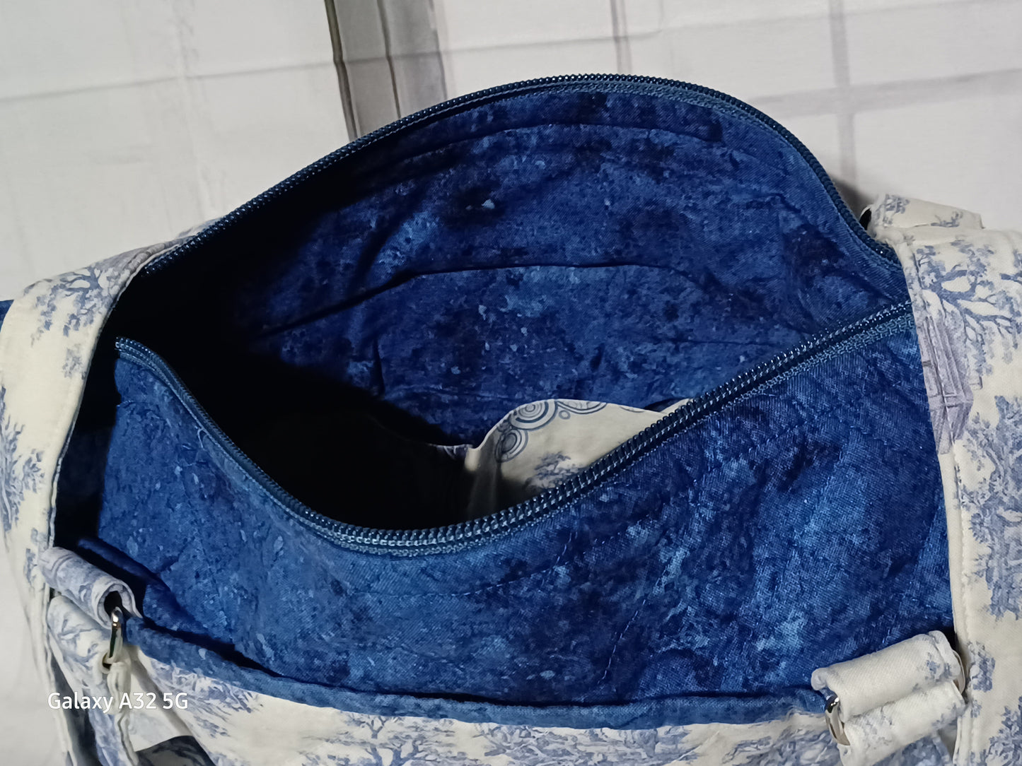 Toile de Jouy Quilted Handmade Bag