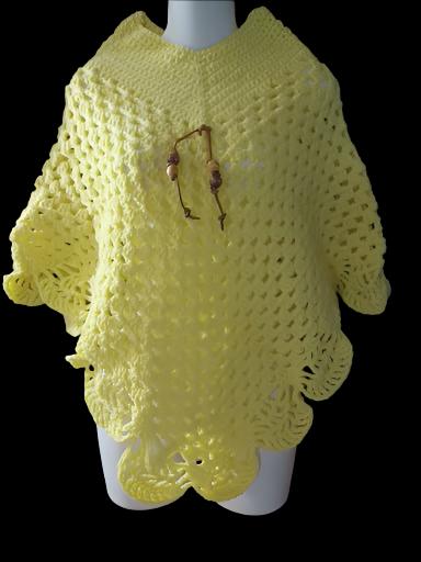 Yellow High Neck Poncho