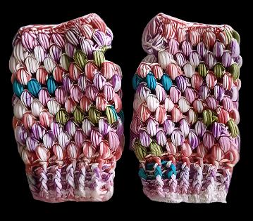 Colorful Puffy Textured Fingerless Gloves