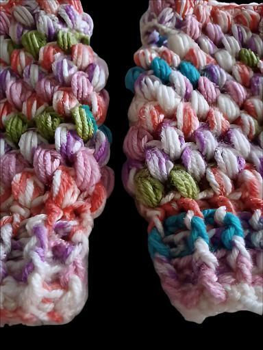 Colorful Puffy Textured Fingerless Gloves