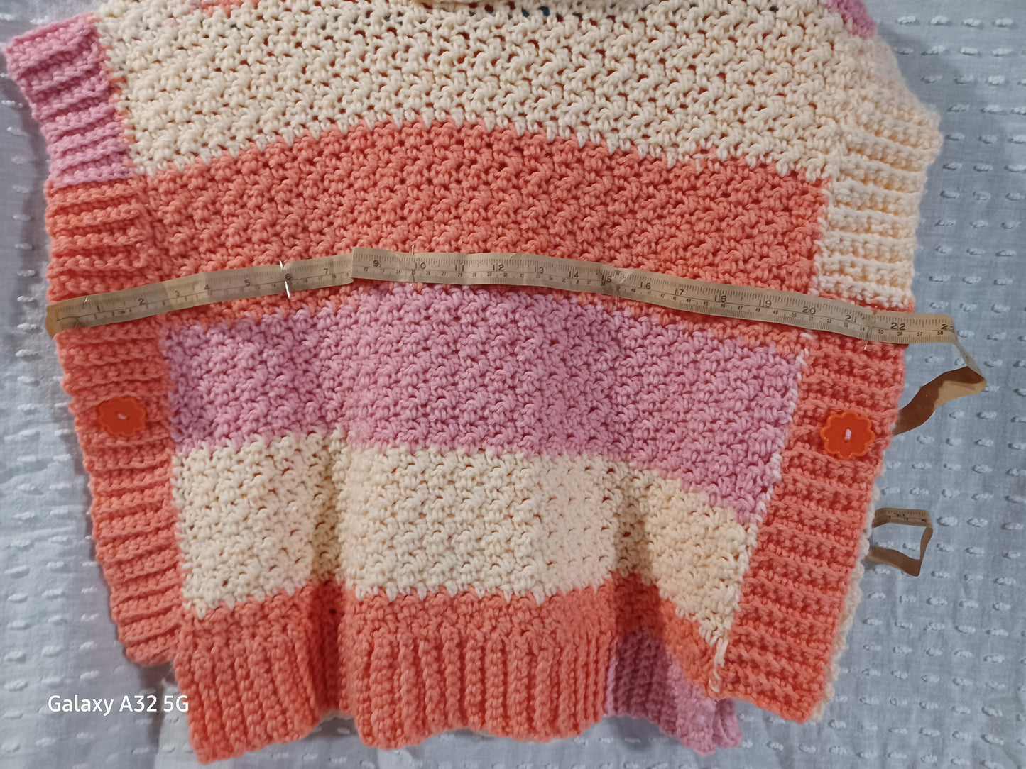 Just Peachy Girls Cowl Neck Poncho