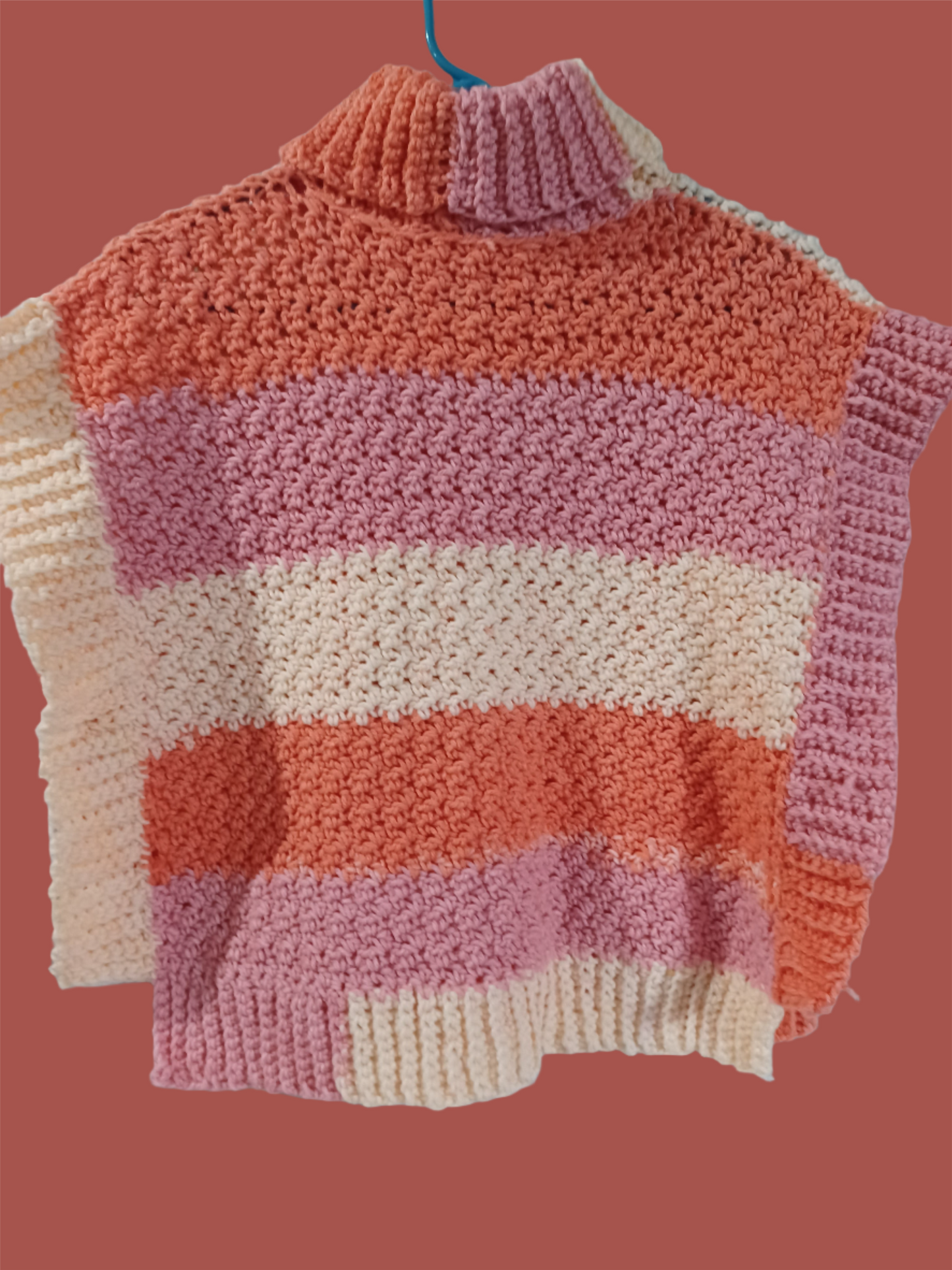 Just Peachy Girls Cowl Neck Poncho