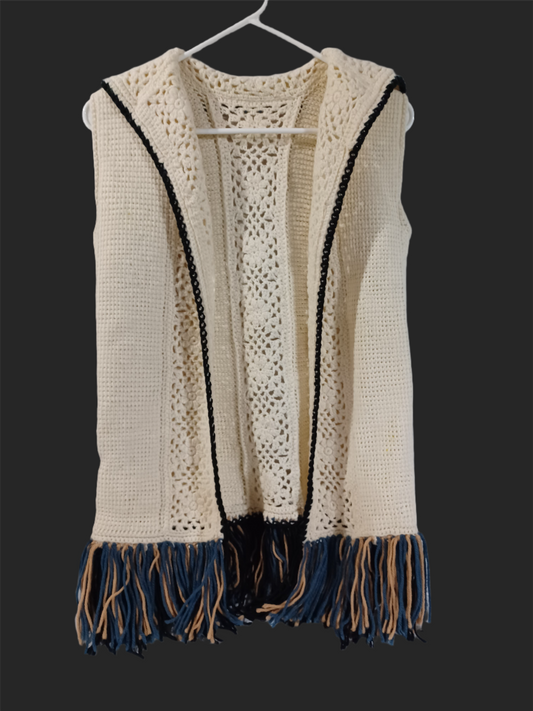 Sleeveless Cardigan With Flower Detail