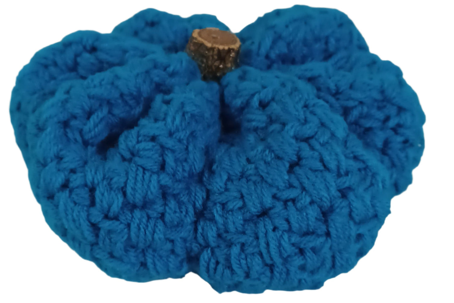 Teal Blue Crochet Pumpkin