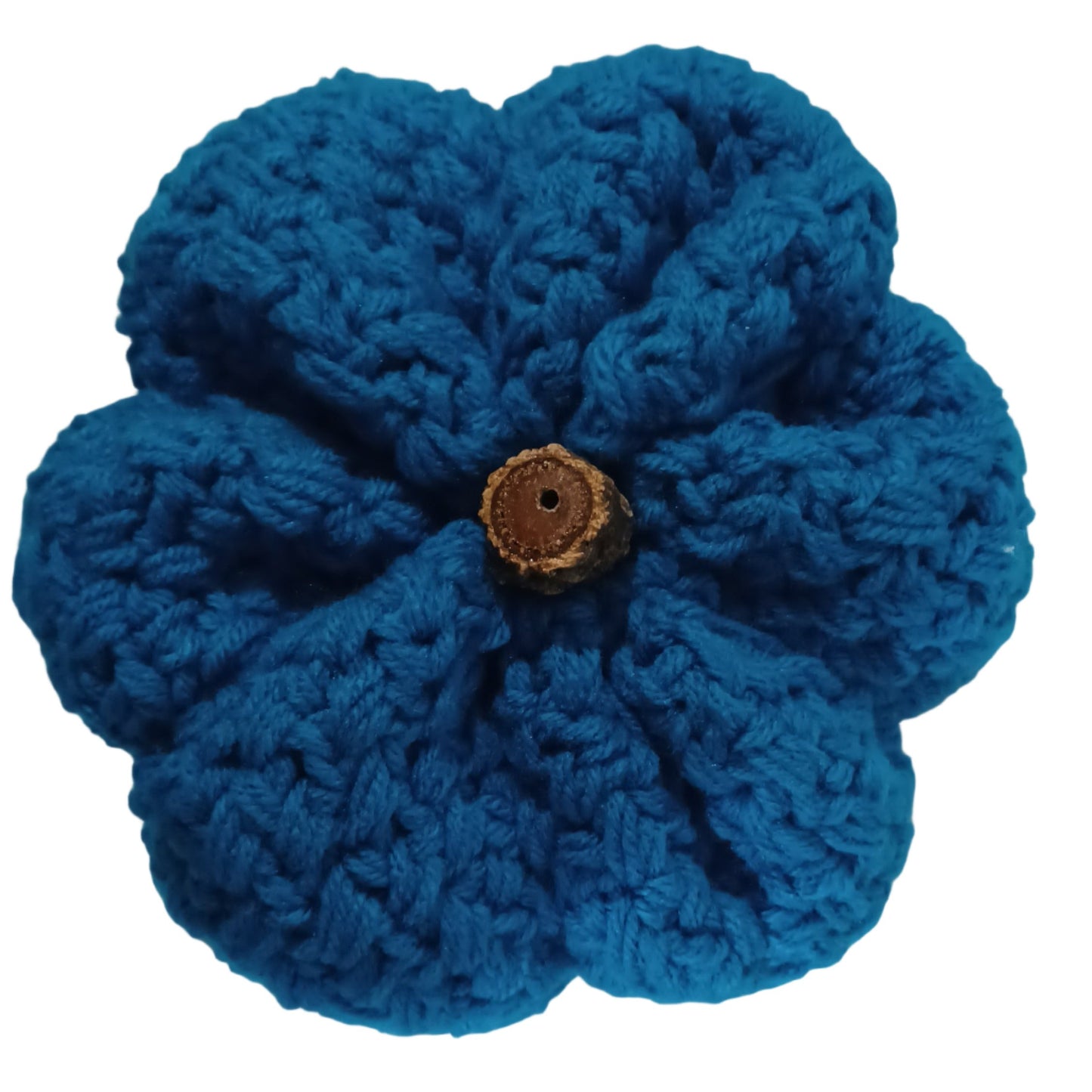 Teal Blue Crochet Pumpkin