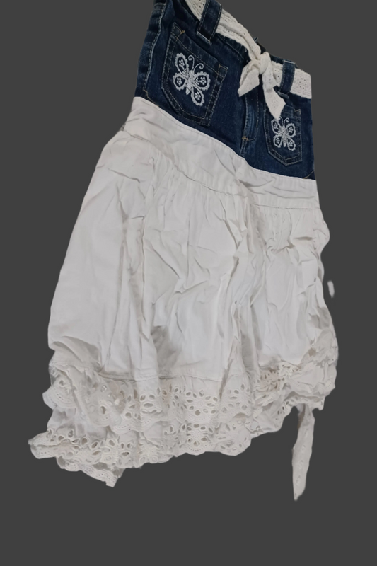 Butterfly & Denim Little Girls Skirt 3T