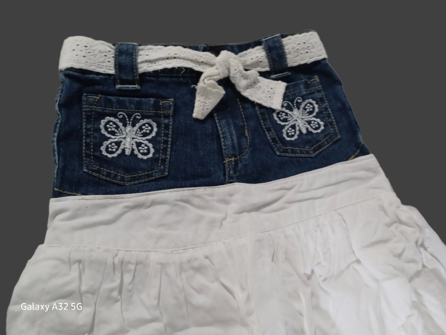 Butterfly & Denim Little Girls Skirt 3T