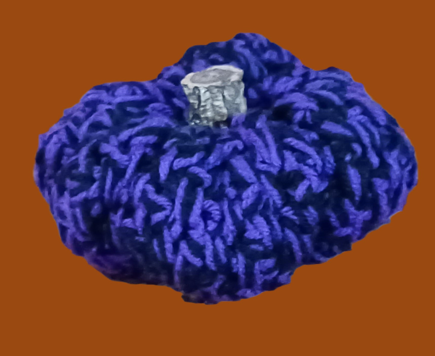 Purple & Black Small Crocheted Pumpkin