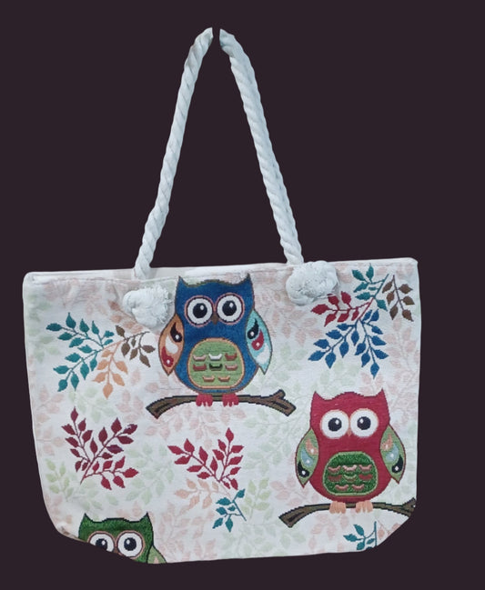 Owl Trio Canvas Bag