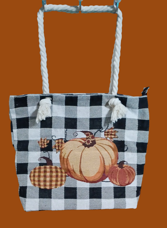 Buffalo Plaid Pumpkin Bag