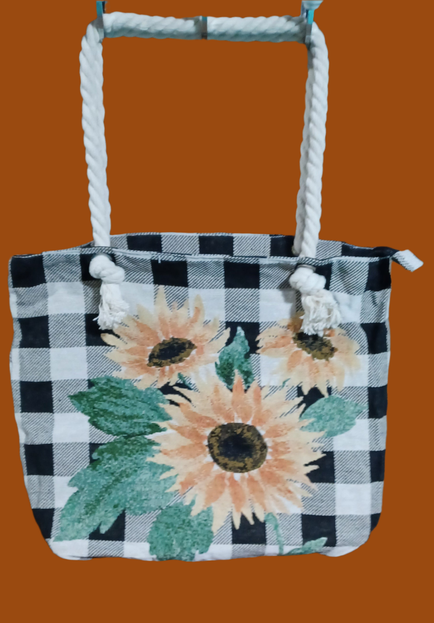 Buffalo Plaid Sunflower Bag