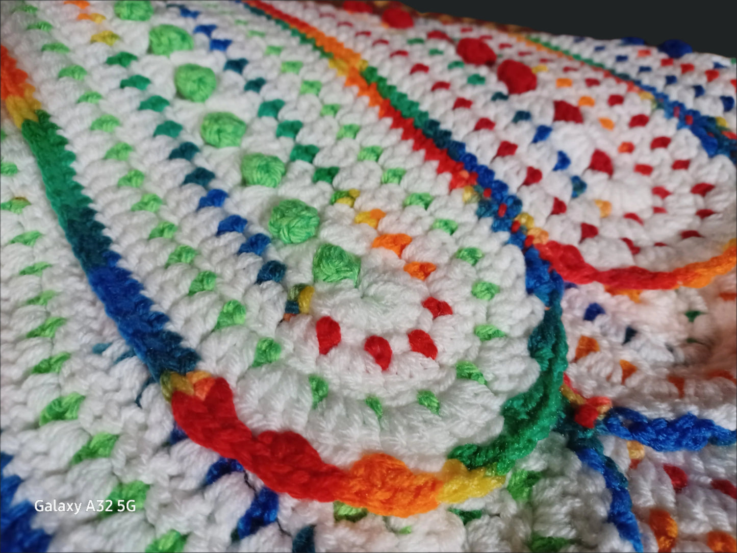 Bright and Cheerful Popcorn Balls Handmade Blanket