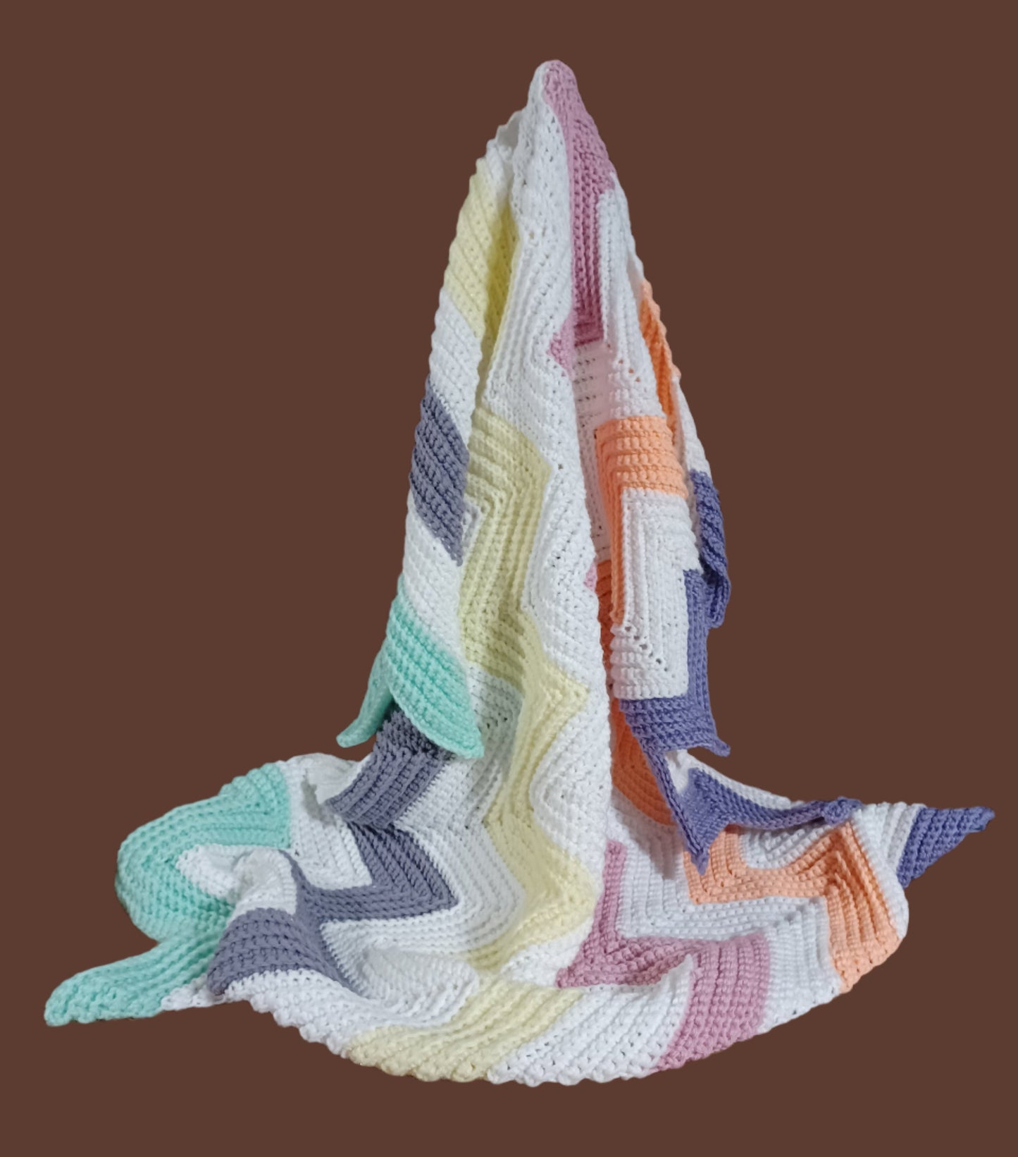 Pastel Zig Zap Handmade Blanket