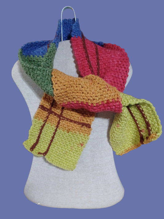 Color Block Crochet Scarf