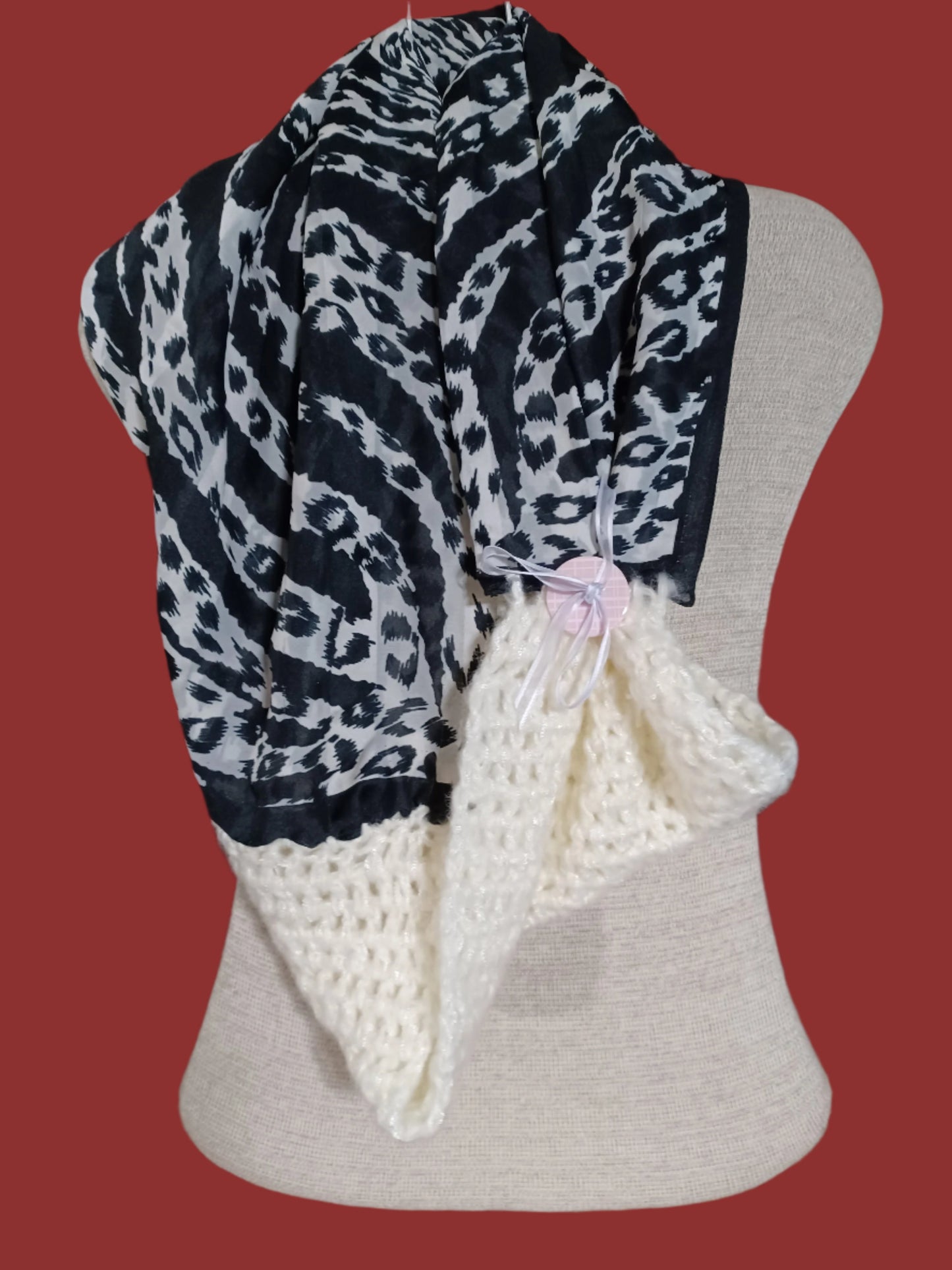 Black & White Animal Cowl Scarf