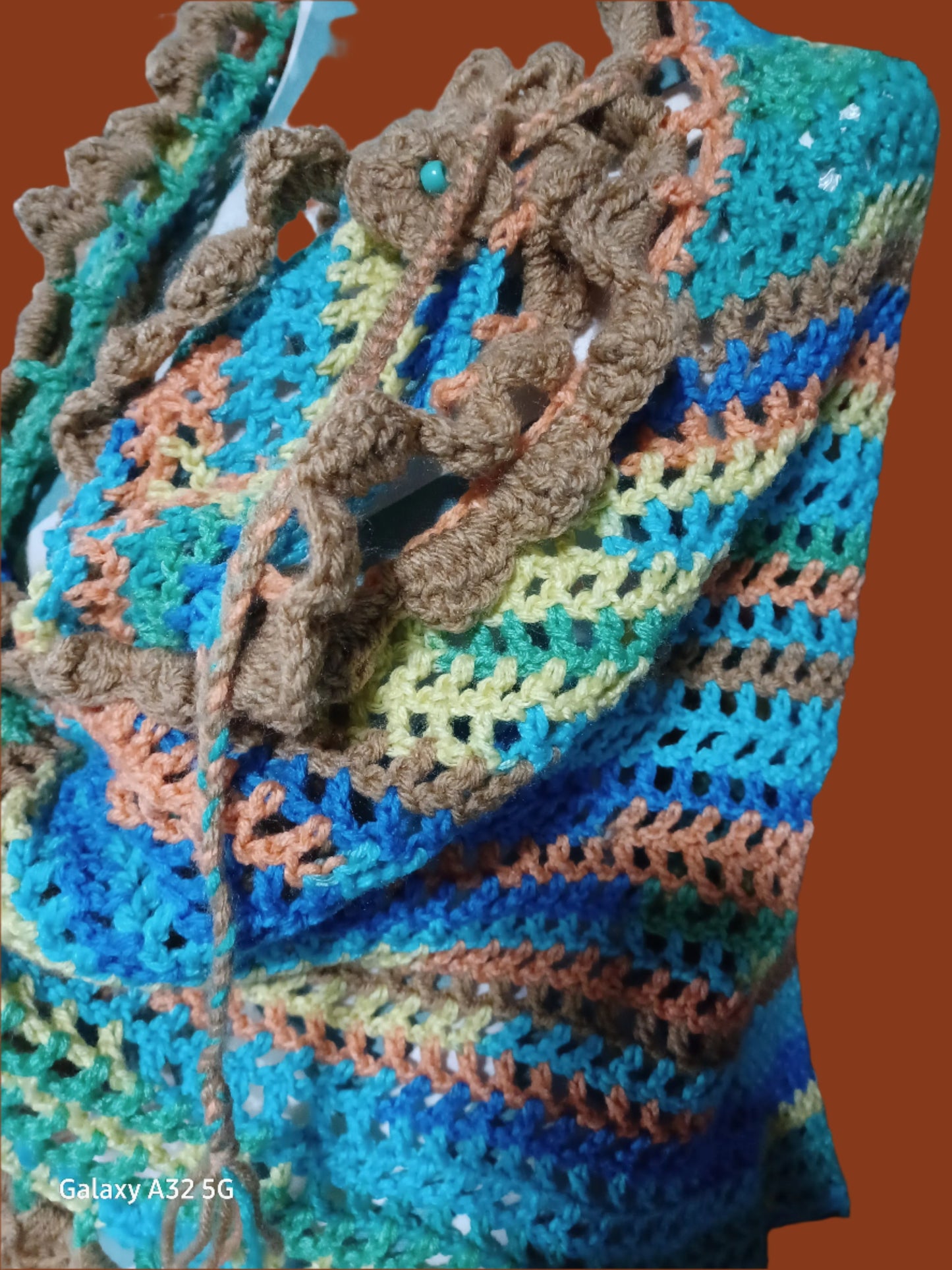 Hand Crochet Triangle Shawl/Scarf