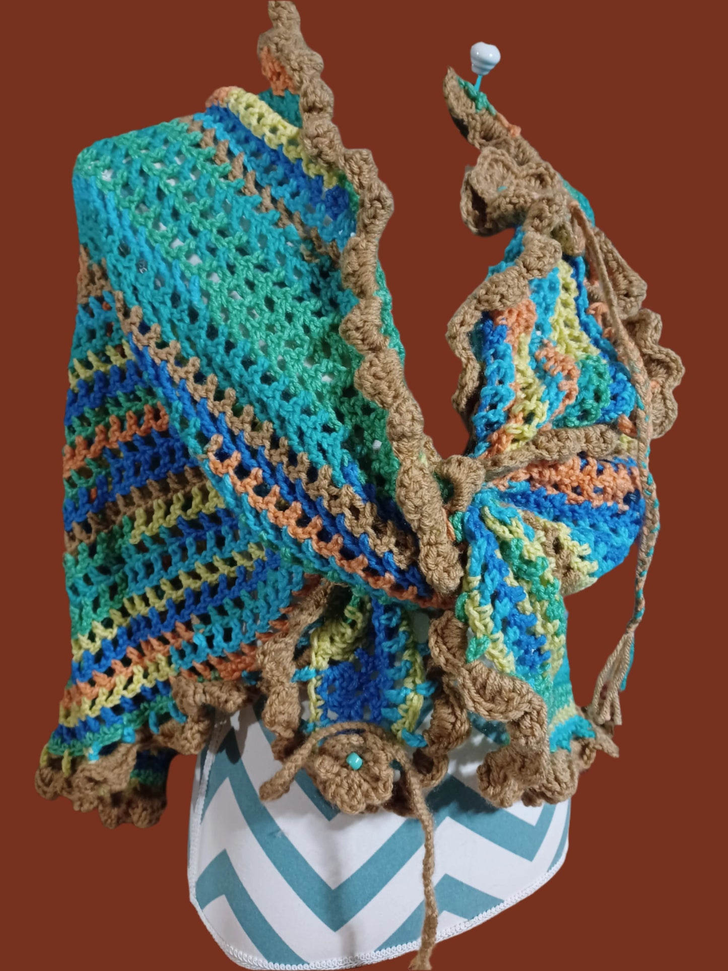 Hand Crochet Triangle Shawl/Scarf