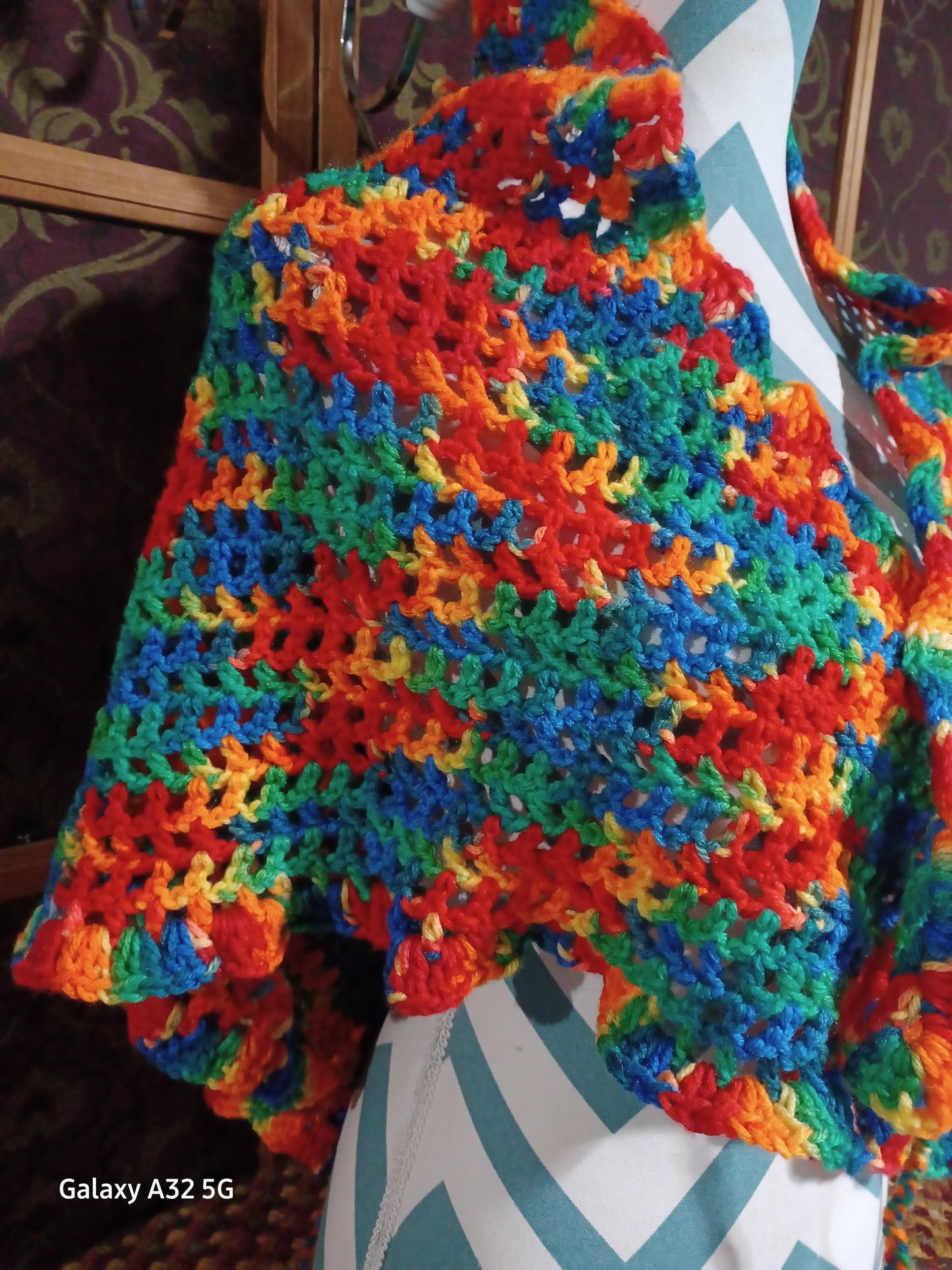 Hand Crochet Triangle Shawl/Scarf