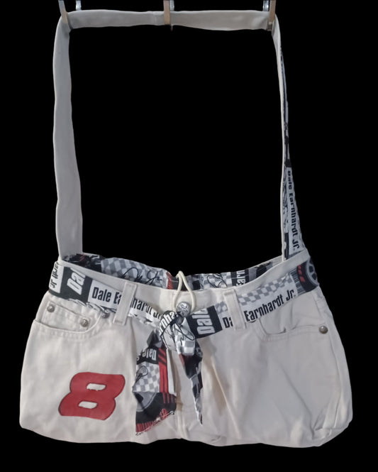 Handcrafted Upcycled Nascar Shoulder Bag