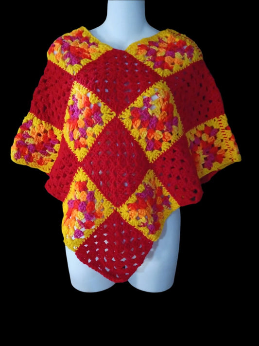 Granny Square Poncho Handcrafted