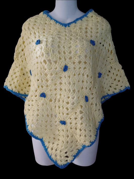 Yellow Granny Square Poncho