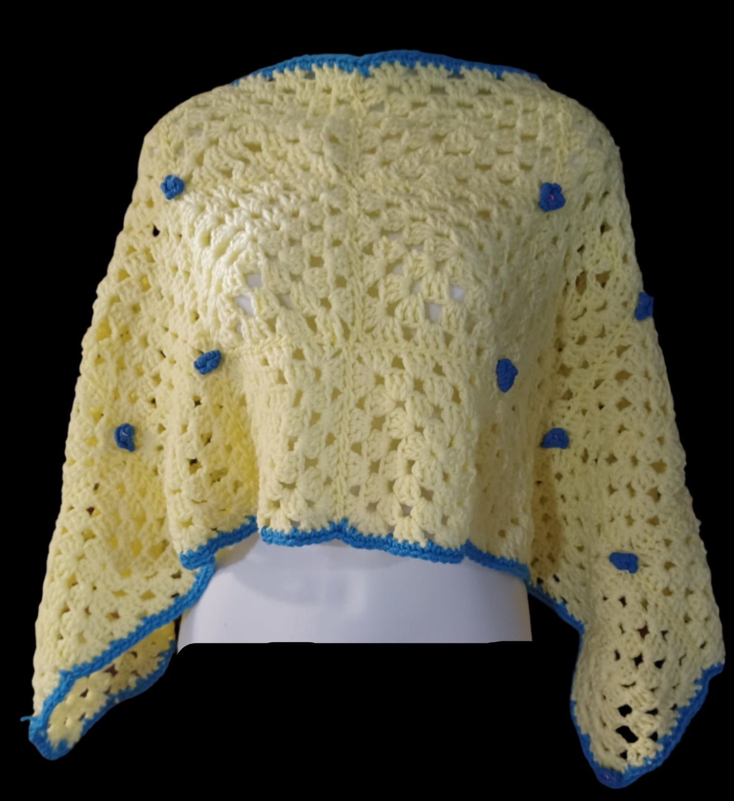 Yellow Granny Square Poncho