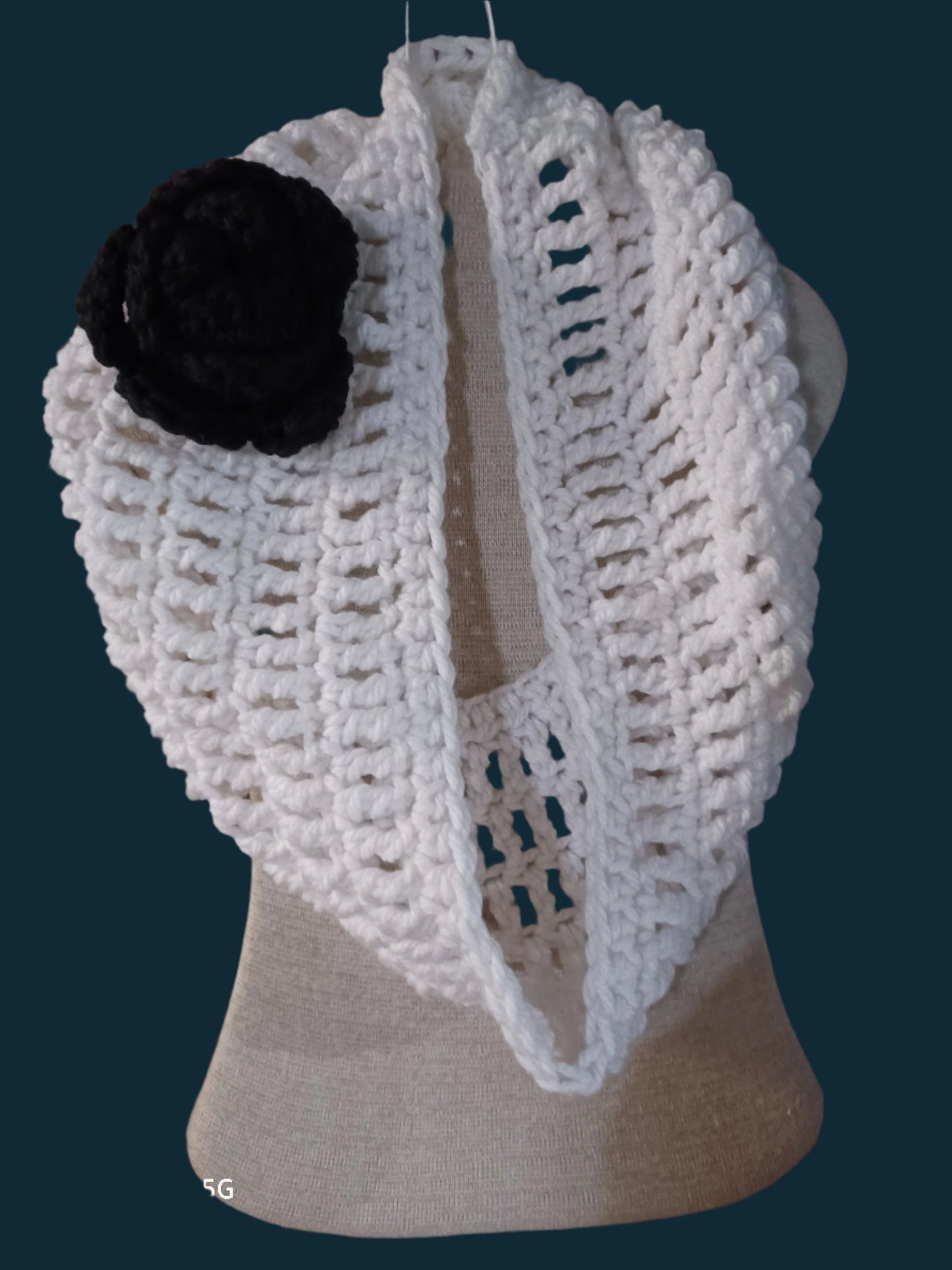 Cowl w/ Flower Accent Crochet