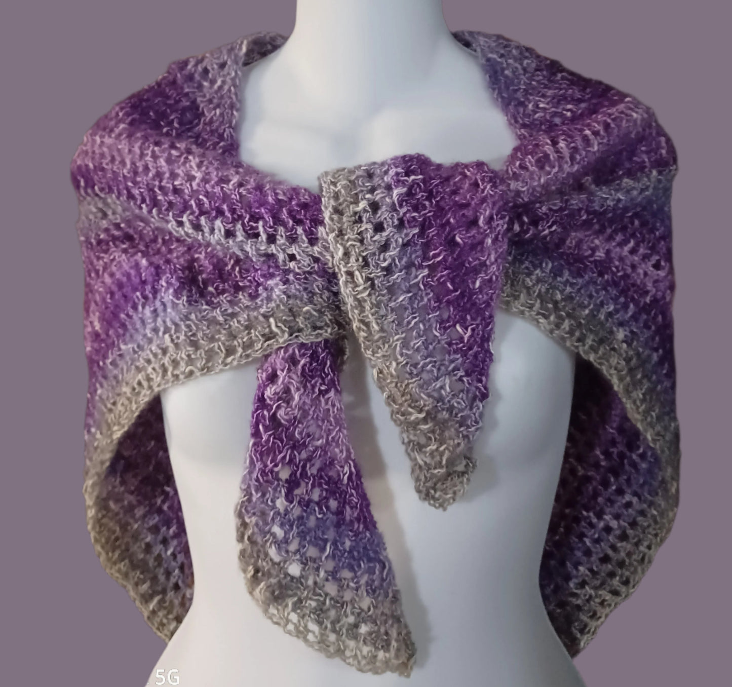 Purple & Gray Triangle Scarf/Shaw