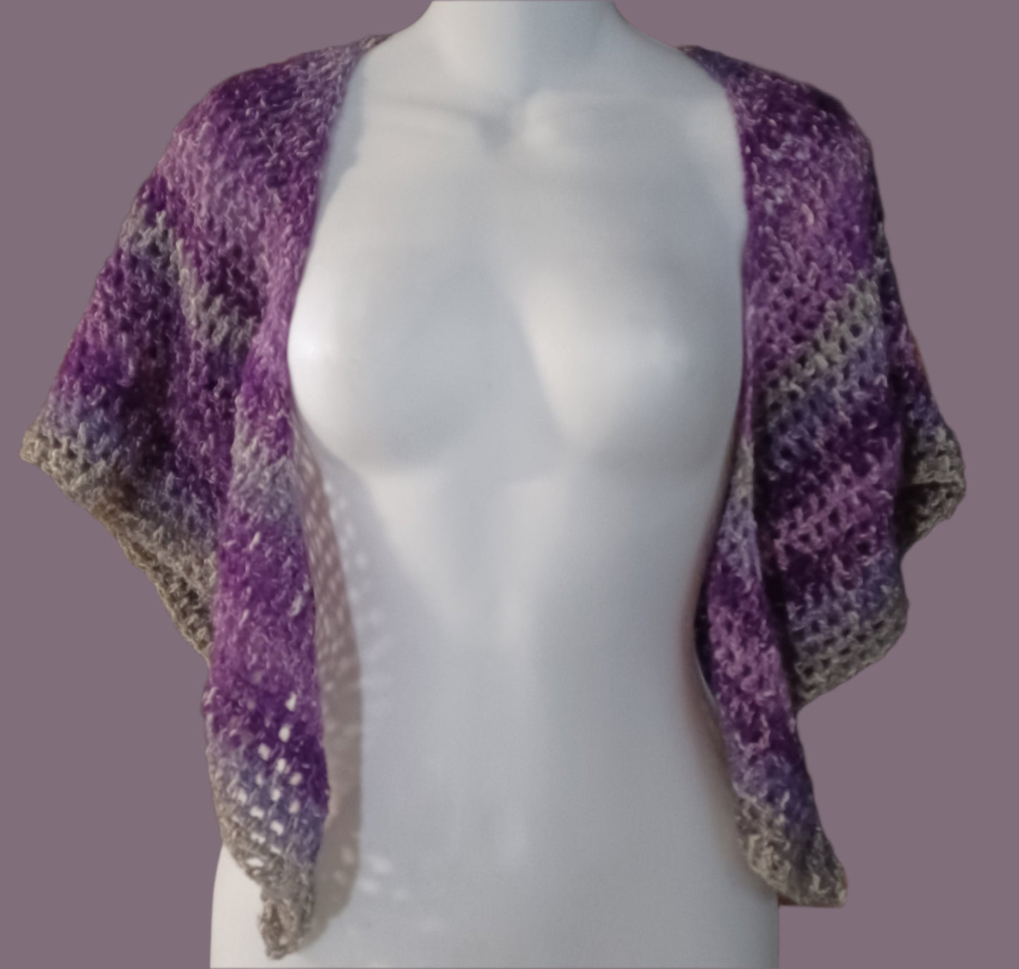 Purple & Gray Triangle Scarf/Shaw