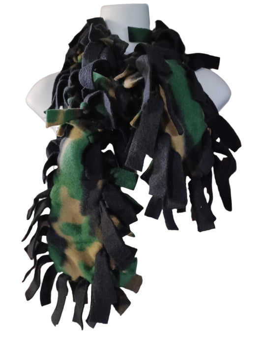 Camo/Black Double Thick Fleece Scarf