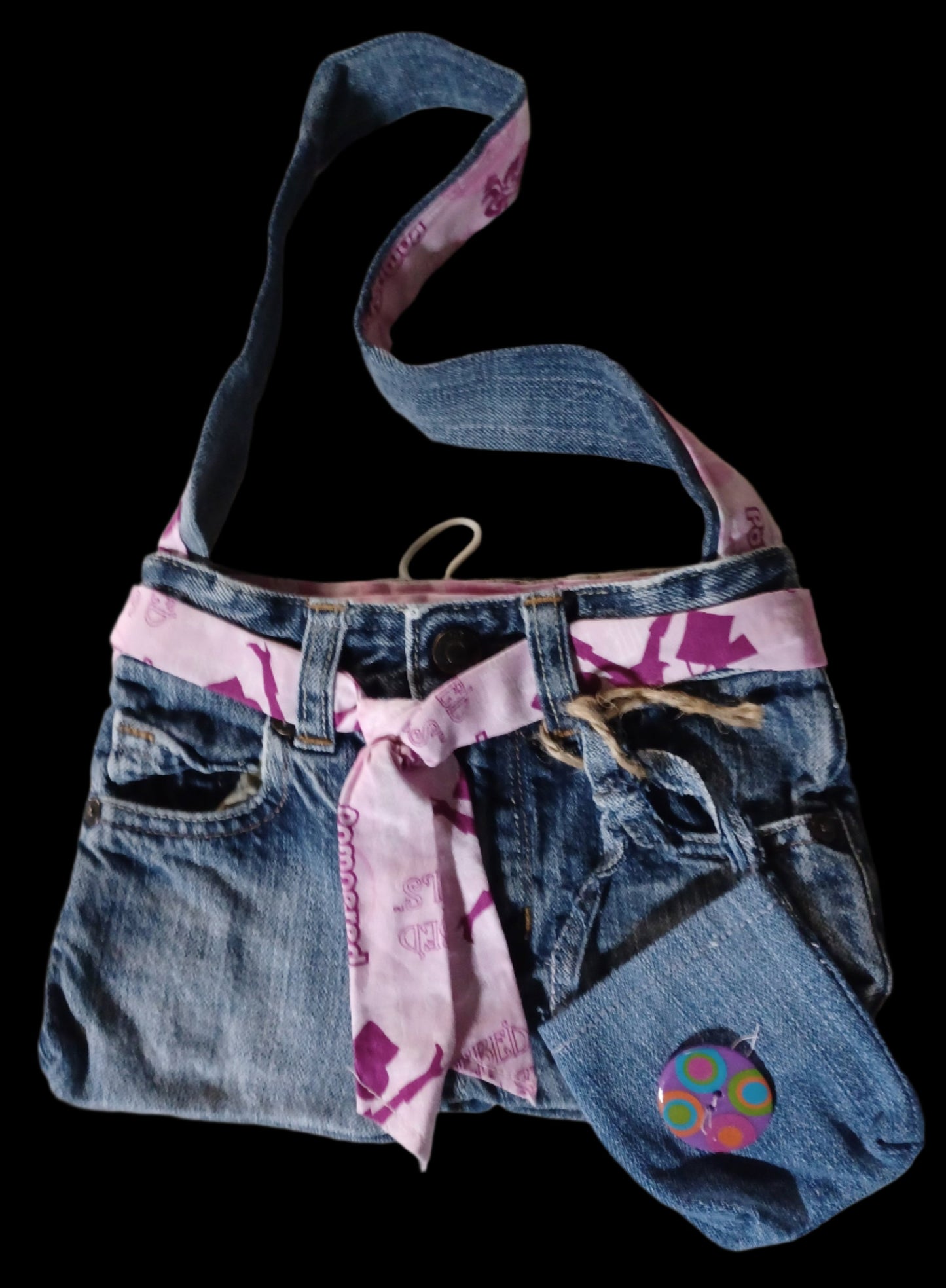 Girl's Upcycled Jean Purse w/Doll Bag