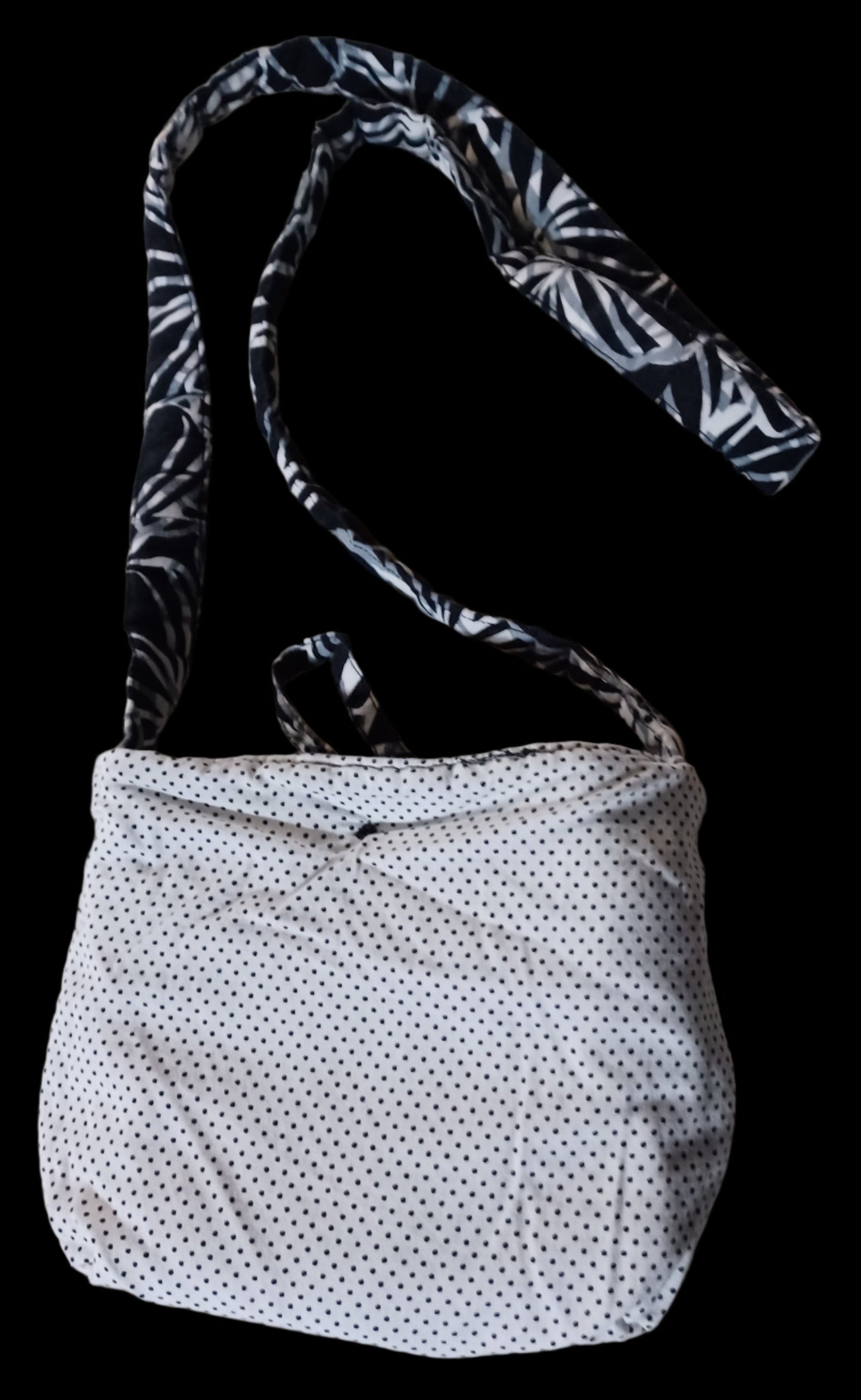 Black & White Quilted Crossbody Bag For Girls