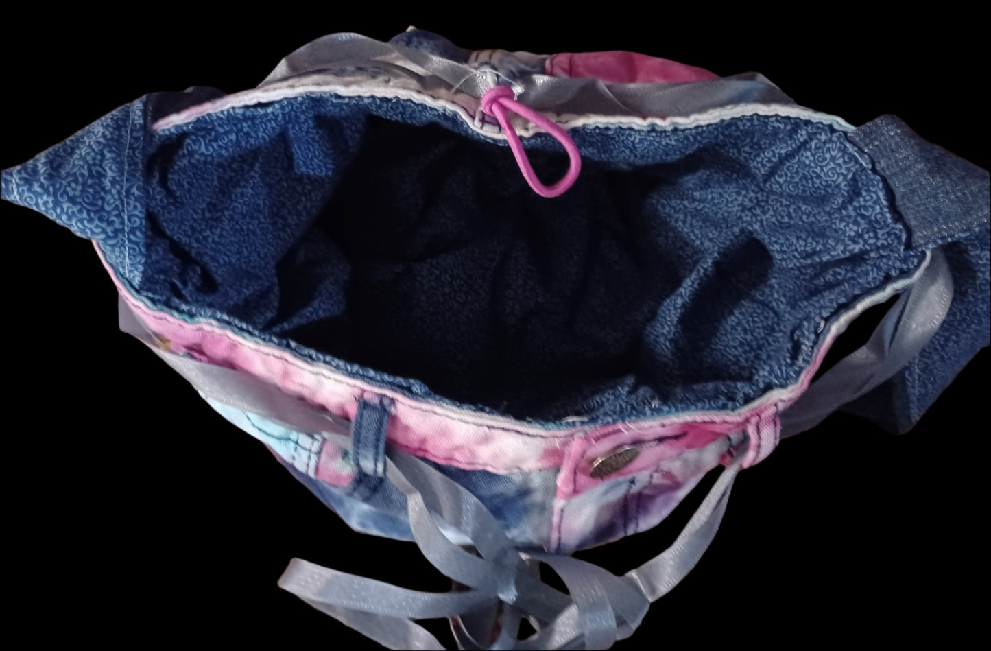 Blue & Pink Print Recycled Bag/Purse/Tote