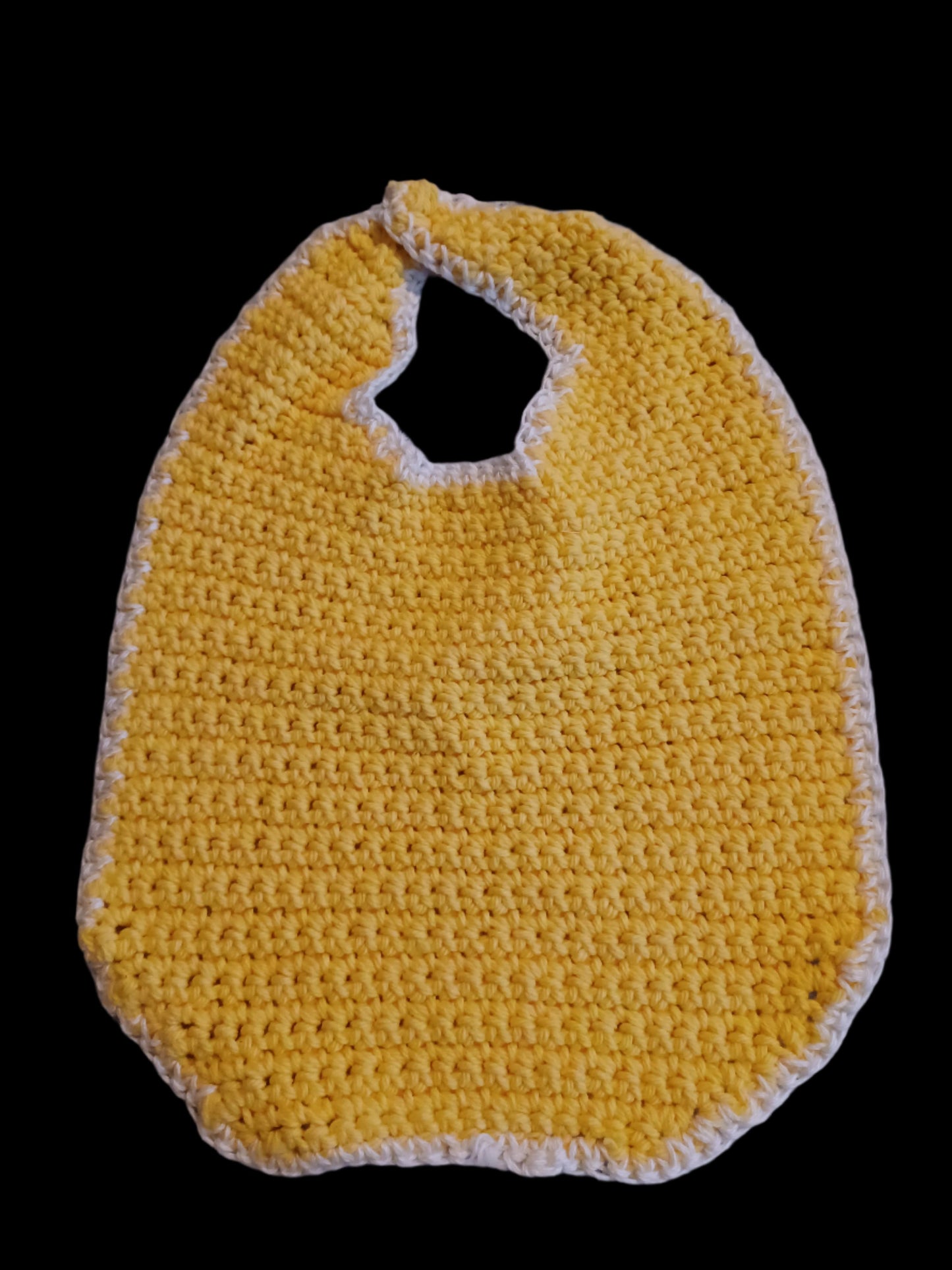 Yellow Crochet Cotton Baby Bib