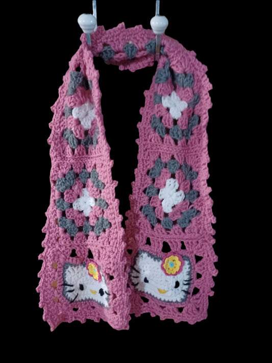 Hello Kitty Granny Square Scarf