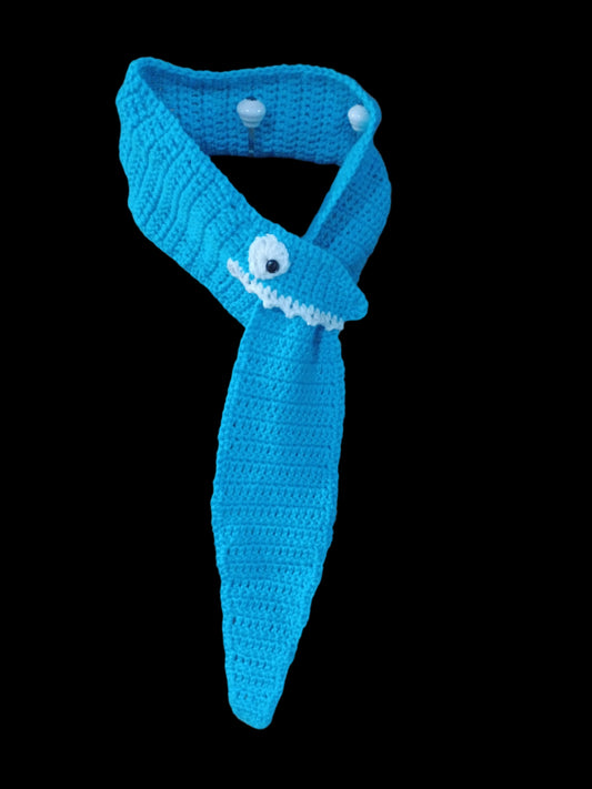 Crochet Blue Snake Scarf