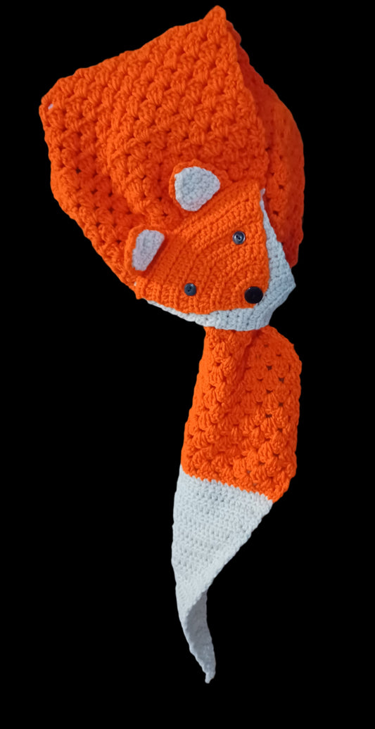 Crochet Fox Scarf Orange