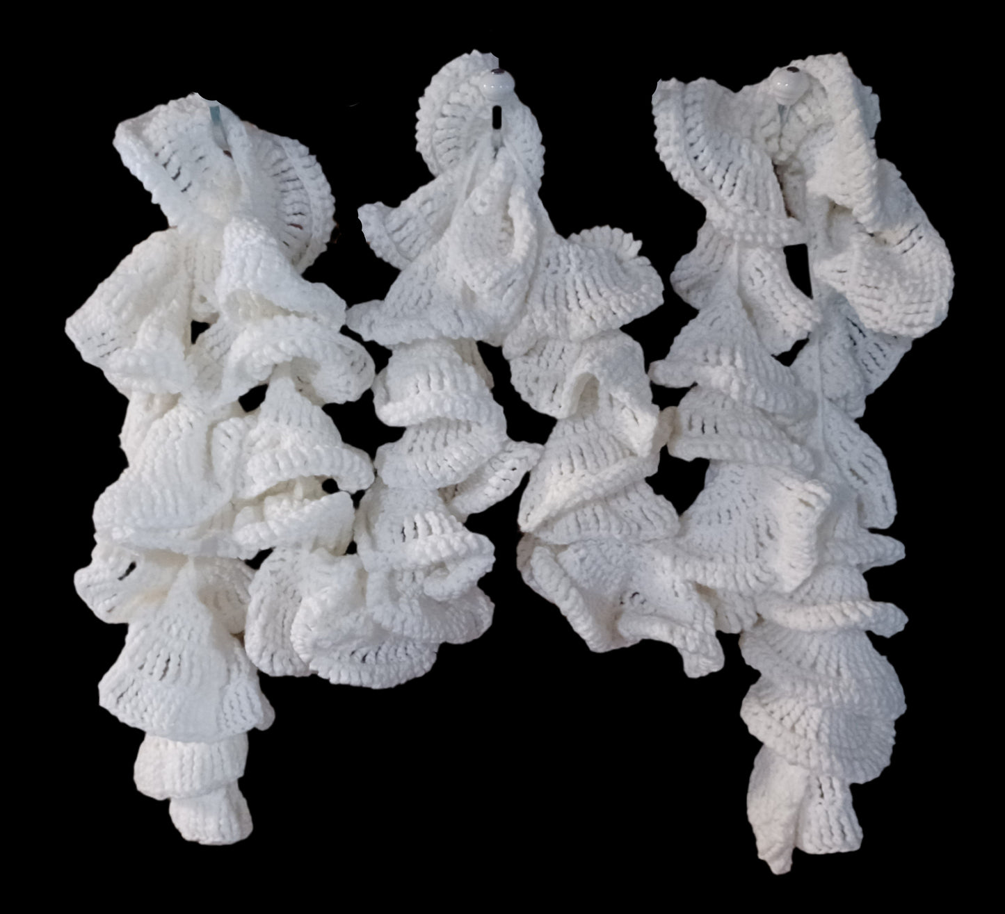 Crochet Curly Extra Long White Scarf